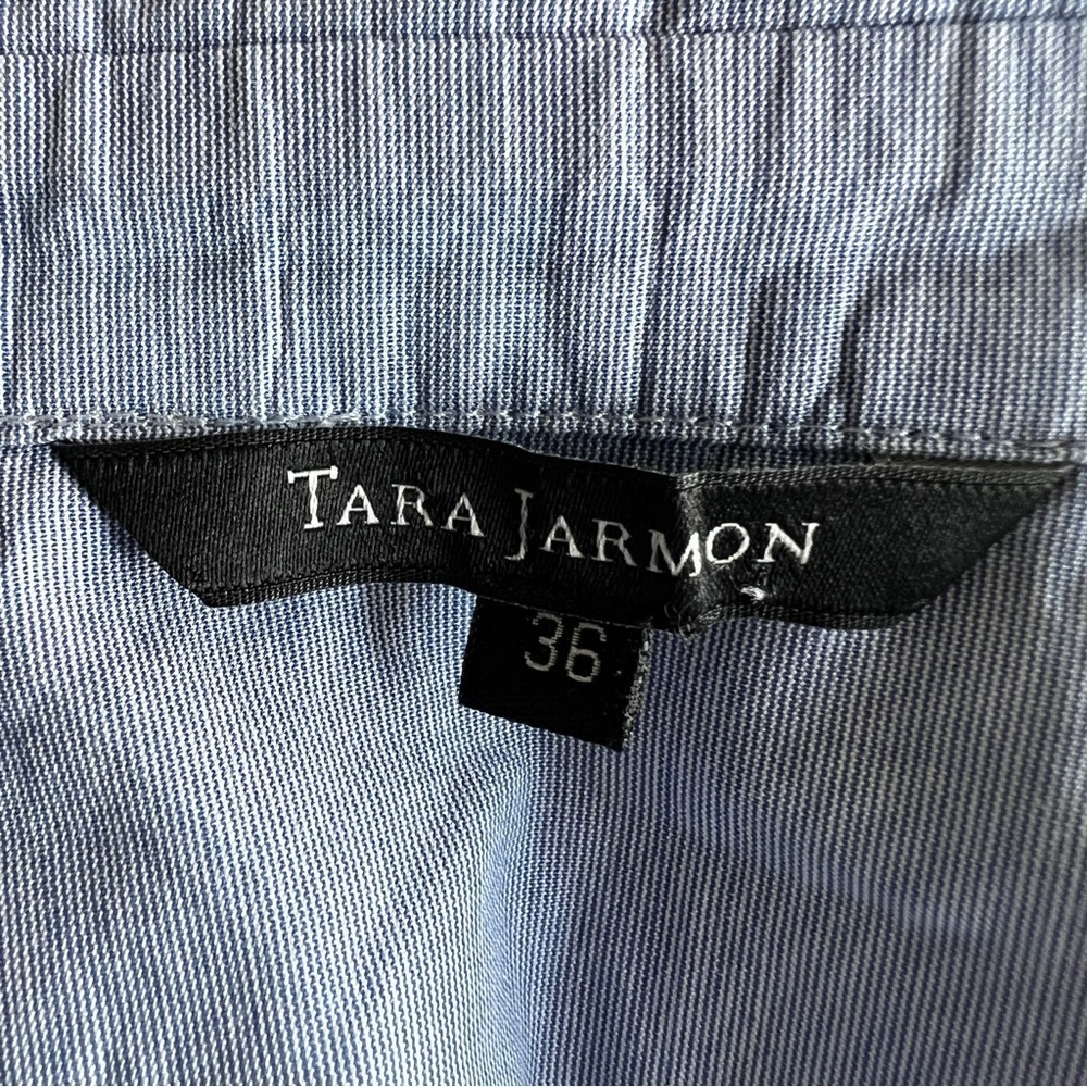 Tara Jarmon Blue Button Down striped shirt size EU 36 or US 6 - Picture 7 of 13